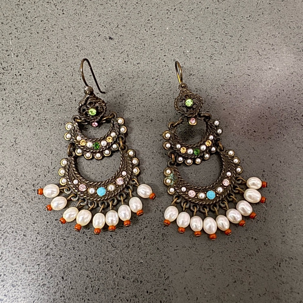 Ben-Amun Vintage Style Multicolor Chandelier Earrings